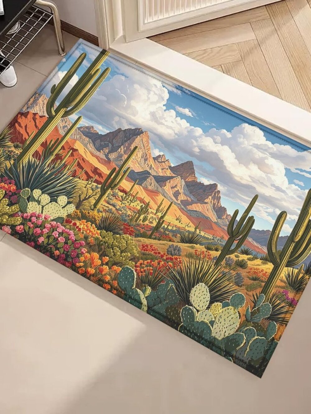 Desert Cactus Door Mat,Entrance Doormat Home Floor Mat Rugs for Entryway Outdoor